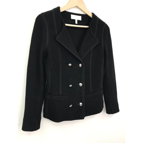 Escada Sport Textured Double Buttoned Jacket Blazer Black Size 36 Small - Picture 2 of 9